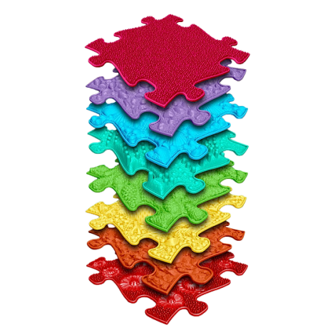 Set covorase ortopedice senzoriale tip puzzle Curcubeu - imagine 5